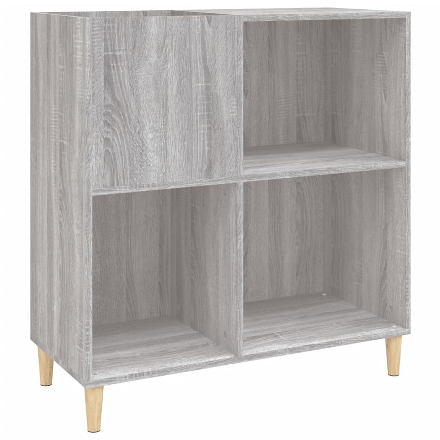 Platenkast 84,5X38X89 Cm Bewerkt Hout Grijs Sonoma Eikenkleurig