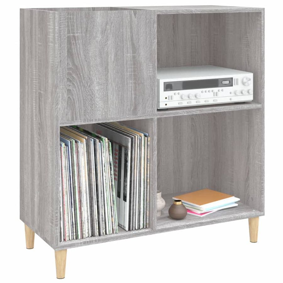 Platenkast 84,5X38X89 Cm Bewerkt Hout Grijs Sonoma Eikenkleurig
