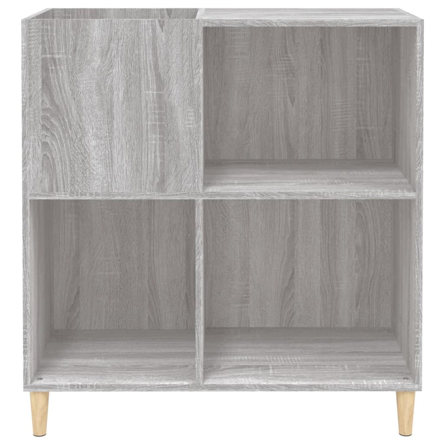 Platenkast 84,5X38X89 Cm Bewerkt Hout Grijs Sonoma Eikenkleurig
