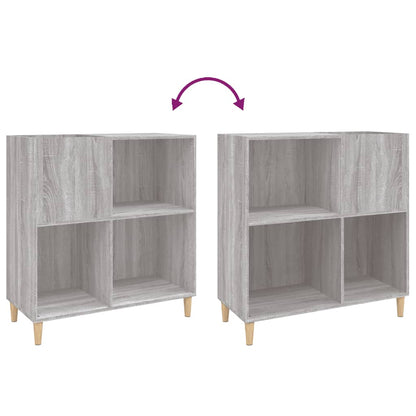 Platenkast 84,5X38X89 Cm Bewerkt Hout Grijs Sonoma Eikenkleurig