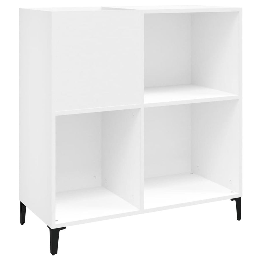 Platenkast 84,5X38X89 Cm Bewerkt Hout Wit