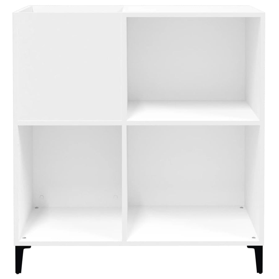 Platenkast 84,5X38X89 Cm Bewerkt Hout Wit