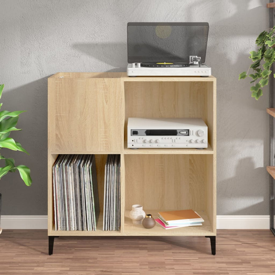 Platenkast 84,5X38X89 Cm Bewerkt Hout Sonoma Eikenkleurig 1