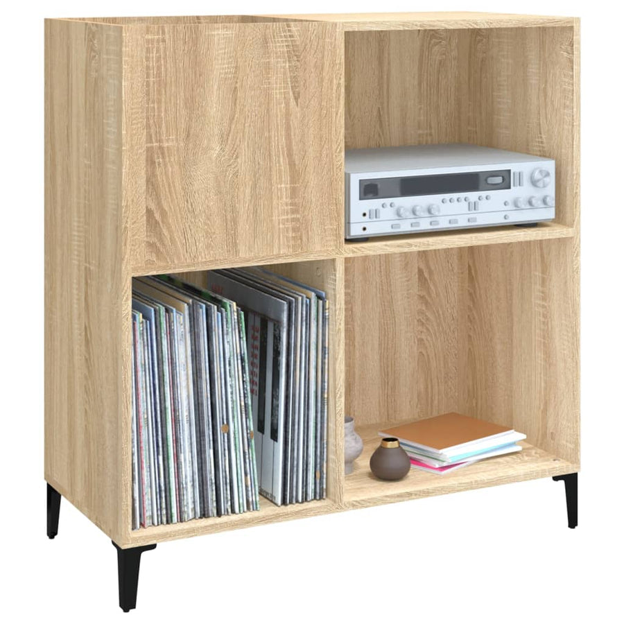 Platenkast 84,5X38X89 Cm Bewerkt Hout Sonoma Eikenkleurig 1