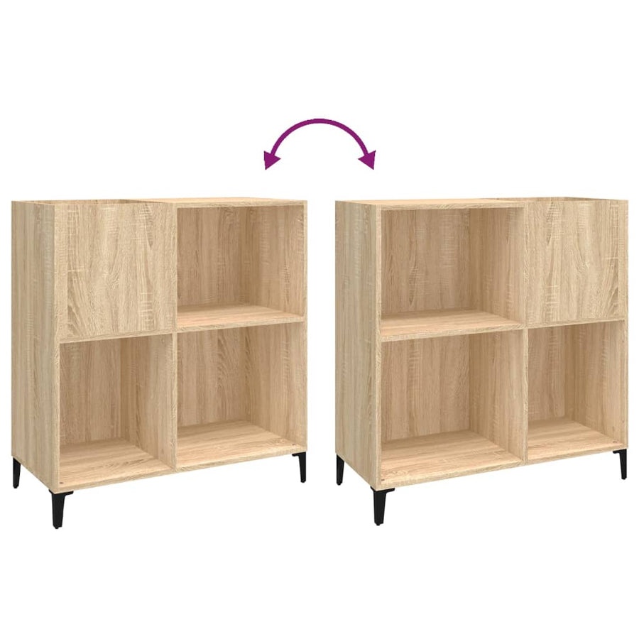 Platenkast 84,5X38X89 Cm Bewerkt Hout Sonoma Eikenkleurig 1