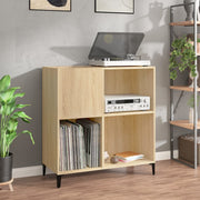 Platenkast 84,5x38x89 cm bewerkt hout sonoma eiken