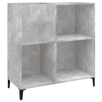 Platenkast 84,5X38X89 Cm Bewerkt Hout Betongrijs