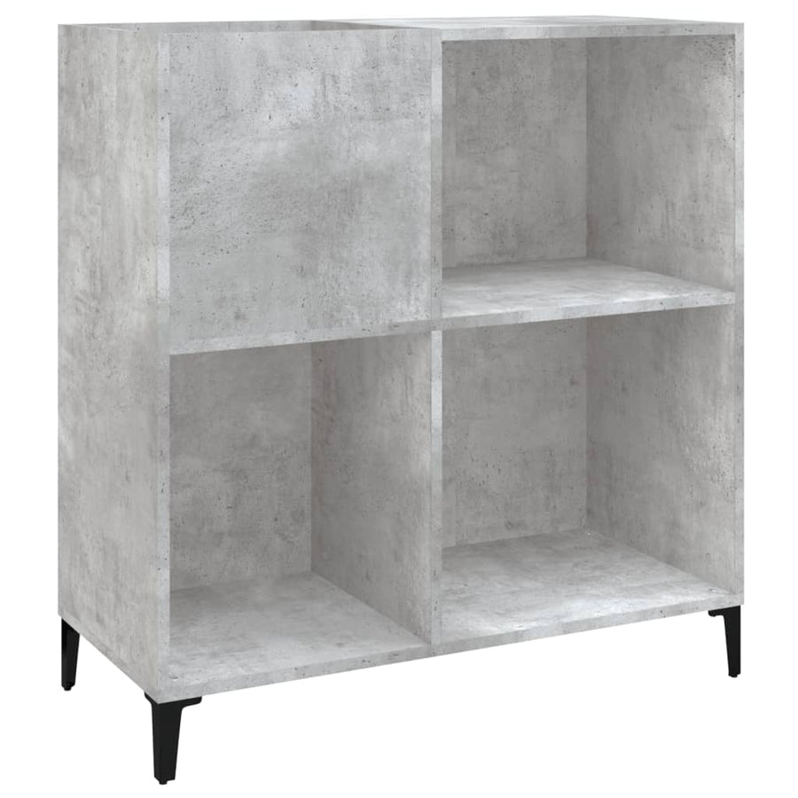 Platenkast 84,5X38X89 Cm Bewerkt Hout Betongrijs