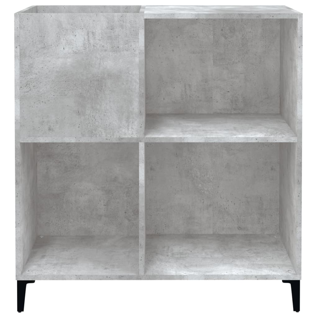 Platenkast 84,5X38X89 Cm Bewerkt Hout Betongrijs