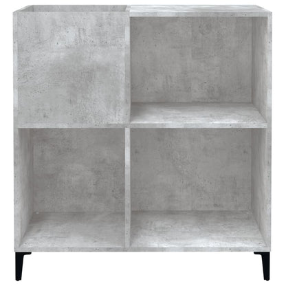 Platenkast 84,5X38X89 Cm Bewerkt Hout Betongrijs