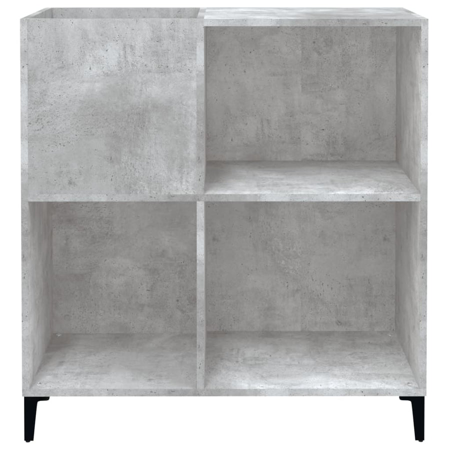 Platenkast 84,5X38X89 Cm Bewerkt Hout Betongrijs