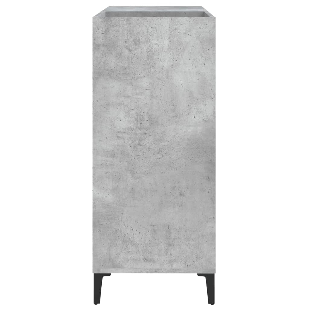Platenkast 84,5X38X89 Cm Bewerkt Hout Betongrijs