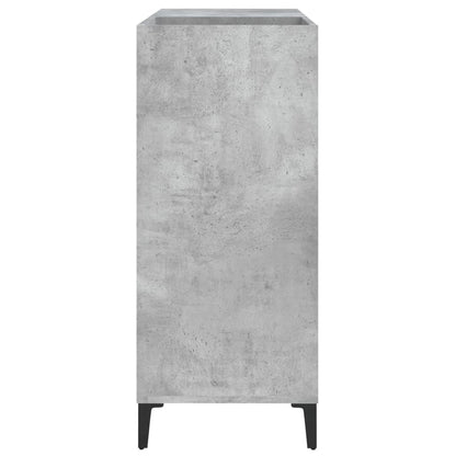 Platenkast 84,5X38X89 Cm Bewerkt Hout Betongrijs