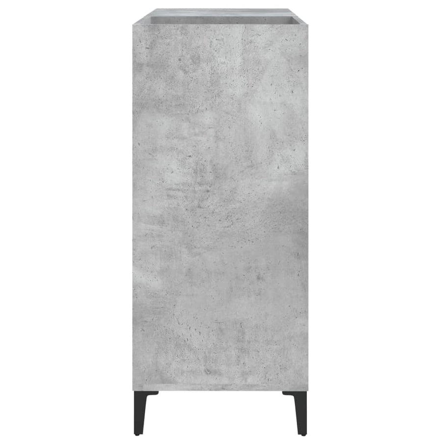Platenkast 84,5X38X89 Cm Bewerkt Hout Betongrijs