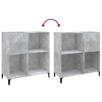 Platenkast 84,5X38X89 Cm Bewerkt Hout Betongrijs