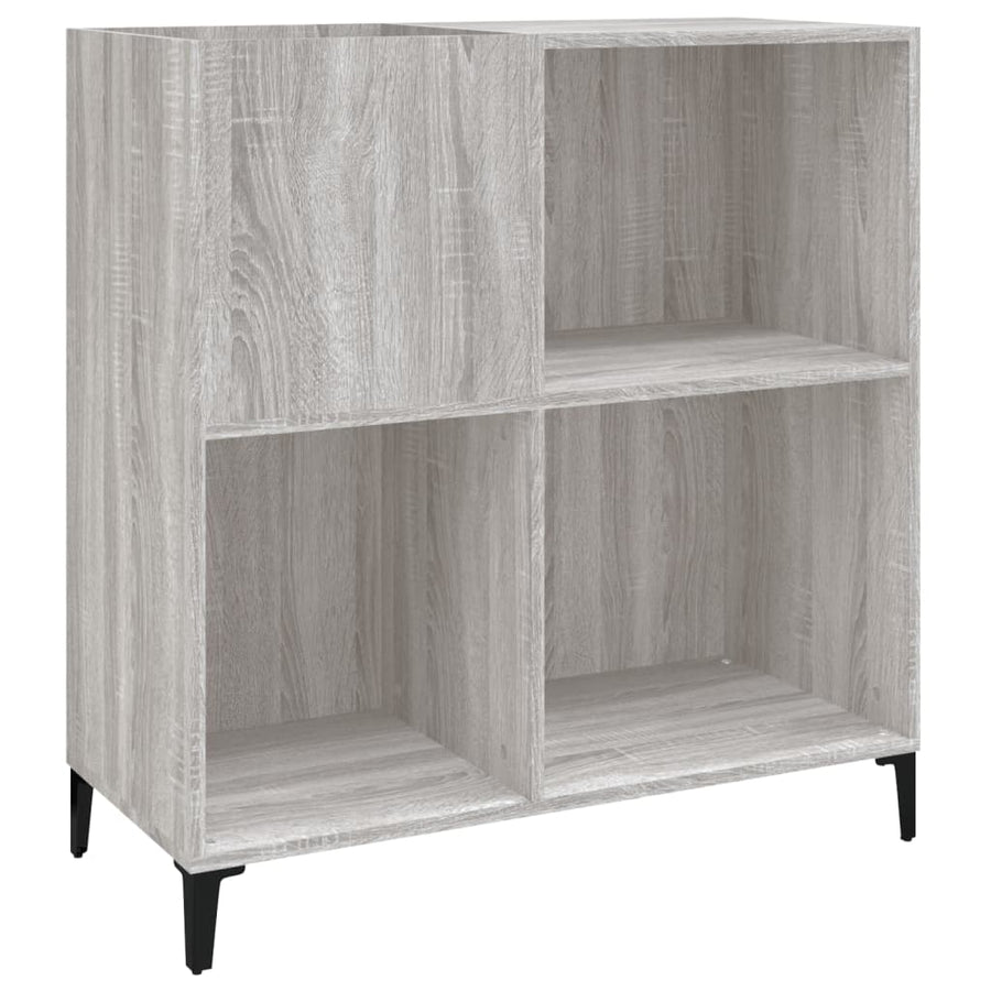 Platenkast 84,5X38X89 Cm Bewerkt Hout Grijs Sonoma Eikenkleurig