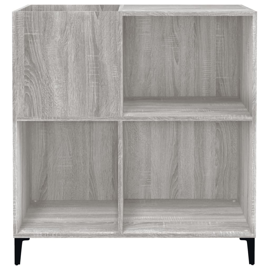 Platenkast 84,5X38X89 Cm Bewerkt Hout Grijs Sonoma Eikenkleurig