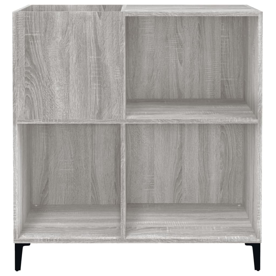 Platenkast 84,5X38X89 Cm Bewerkt Hout Grijs Sonoma Eikenkleurig