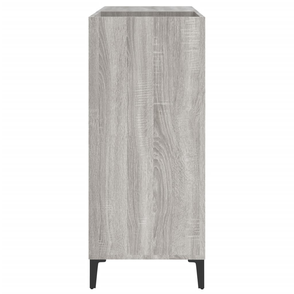Platenkast 84,5X38X89 Cm Bewerkt Hout Grijs Sonoma Eikenkleurig