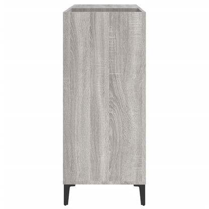 Platenkast 84,5X38X89 Cm Bewerkt Hout Grijs Sonoma Eikenkleurig