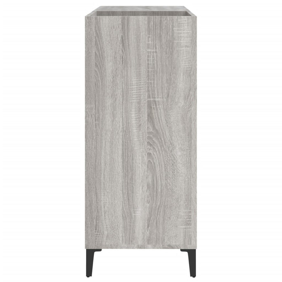 Platenkast 84,5X38X89 Cm Bewerkt Hout Grijs Sonoma Eikenkleurig