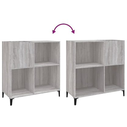 Platenkast 84,5X38X89 Cm Bewerkt Hout Grijs Sonoma Eikenkleurig