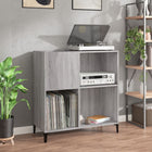 Platenkast 84,5x38x89 cm bewerkt hout grijs
