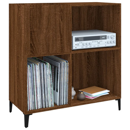 Platenkast 84,5X38X89 Cm Bewerkt Hout bruin eikenkleur