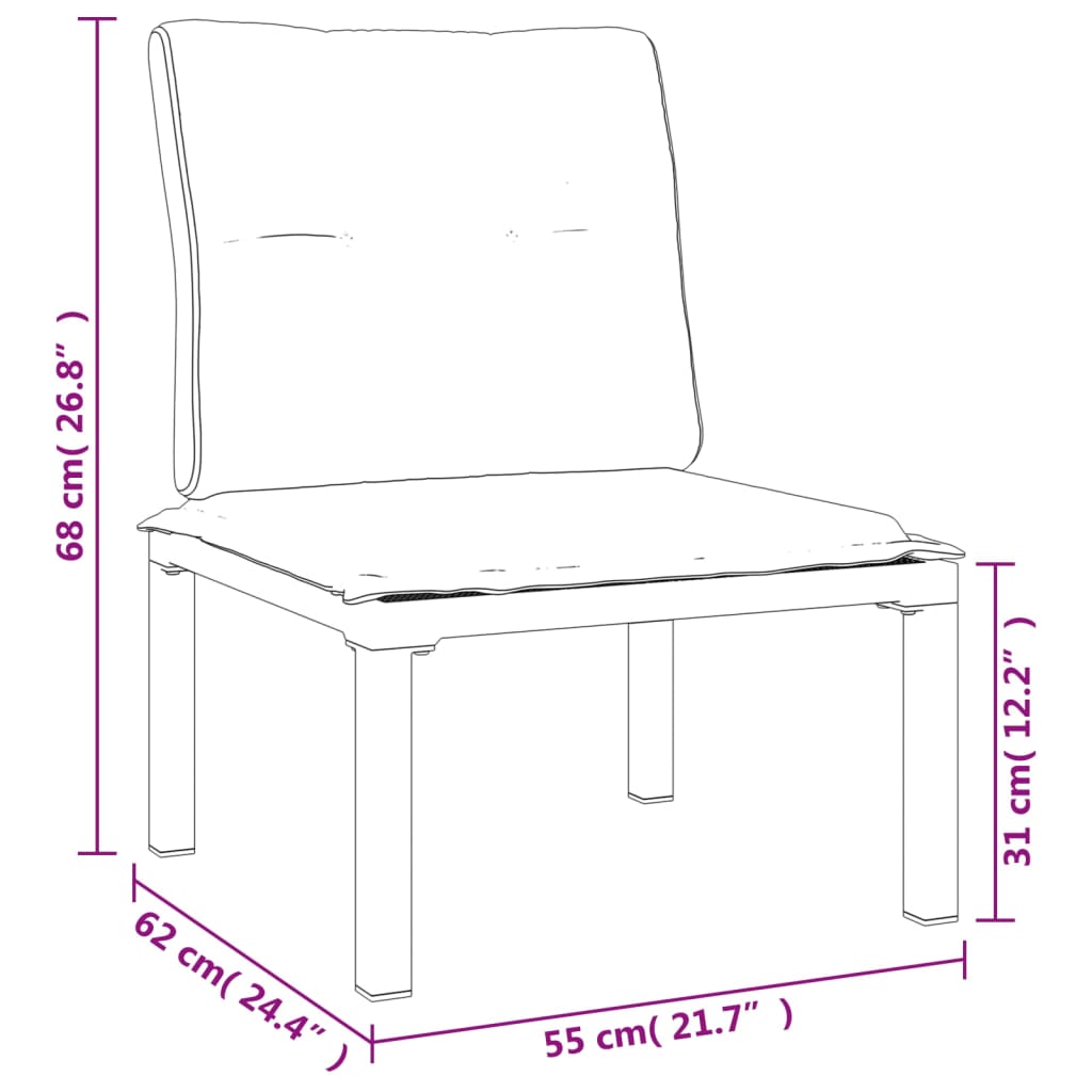 3-Delige Loungeset Met Kussens Poly Rattan Zwart En Grijs 2x hoek + midden