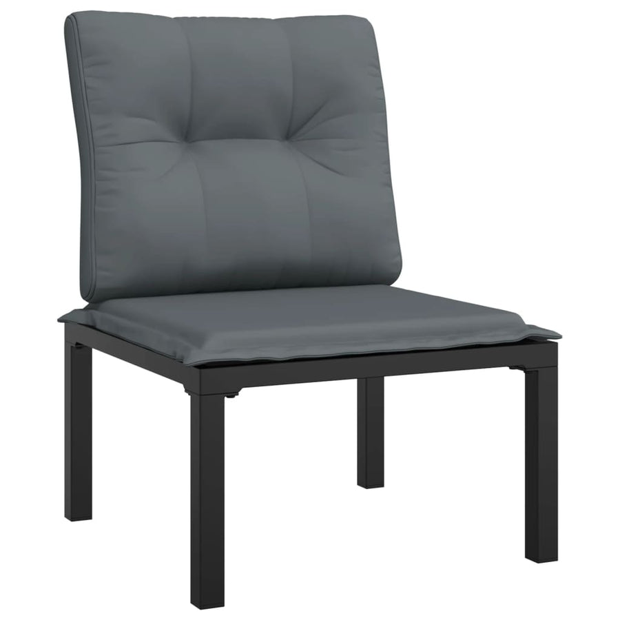 4-Delige Loungeset Poly Rattan Zwart En Grijs 2x hoek + midden + Tafel