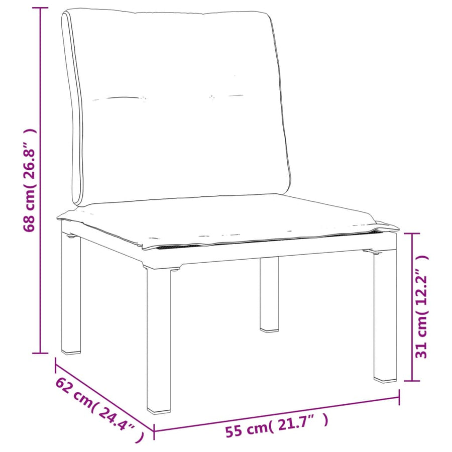 5-Delige Loungeset Poly Rattan Zwart En Grijs 2x hoek + 3x midden