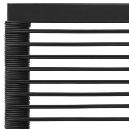 4-Delige Loungeset Poly Rattan Zwart En Grijs hoek + midden + 2x voetensteun
