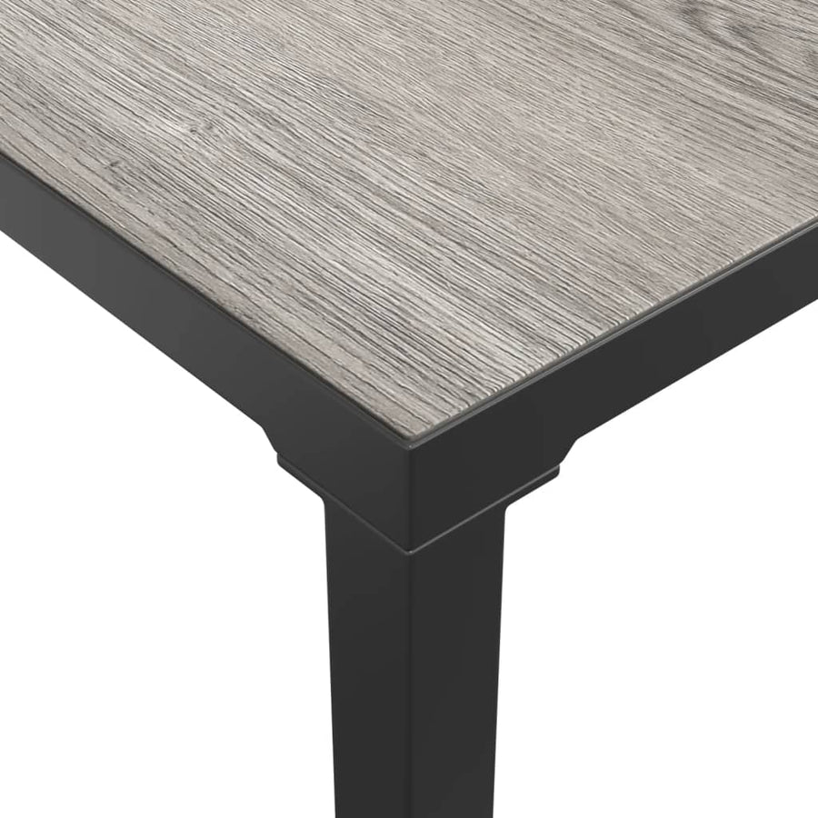 5-Delige Loungeset Poly Rattan Zwart En Grijs hoek + midden + 2x voetensteun + Tafel