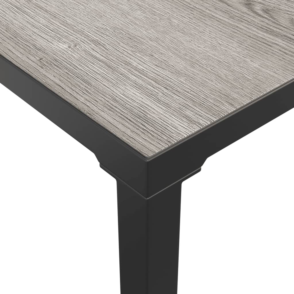 6-Delige Loungeset Poly Rattan Zwart En Grijs hoek + 3x midden + voetensteun + Tafel
