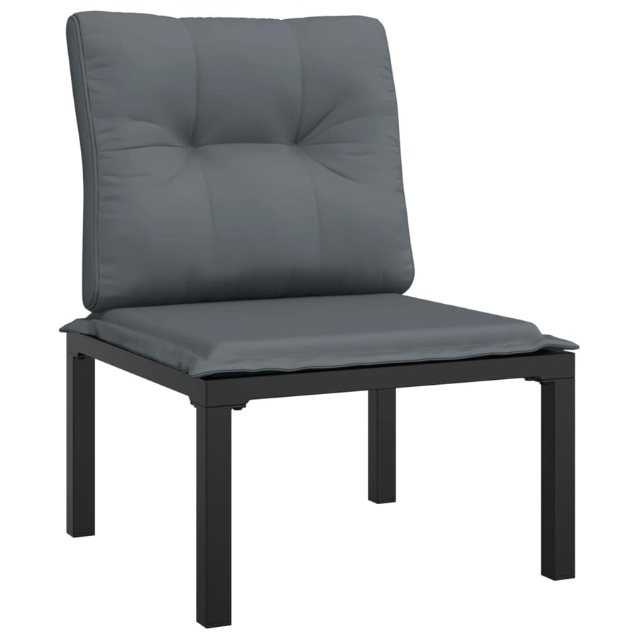 -Delige Loungeset Poly Rattan Zwart En Grijs 6