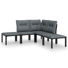 -Delige Loungeset Poly Rattan Zwart En Grijs 5