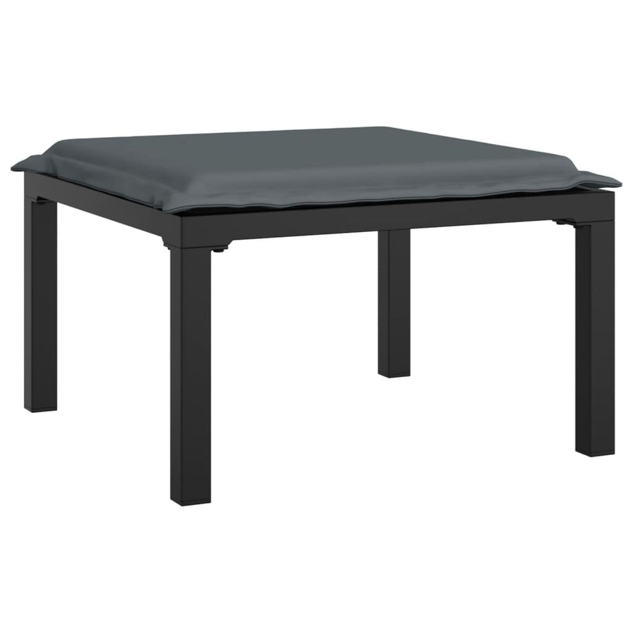 6-Delige Loungeset Poly Rattan Zwart En Grijs 3x hoek + 2x midden + voetensteun