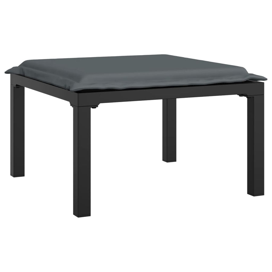 7-Delige Loungeset Poly Rattan Zwart En Grijs 3x hoek + 3x midden + voetensteun