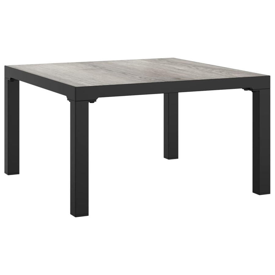 8-Delige Loungeset Poly Rattan Zwart En Grijs 3x hoek + 3x midden + voetensteun + Tafel