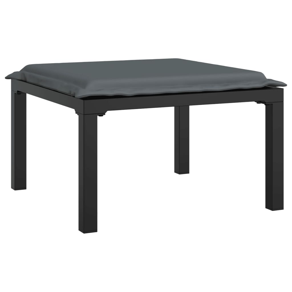6-Delige Loungeset Poly Rattan Zwart En Grijs 2x hoek + 2x midden + 2x voetensteun
