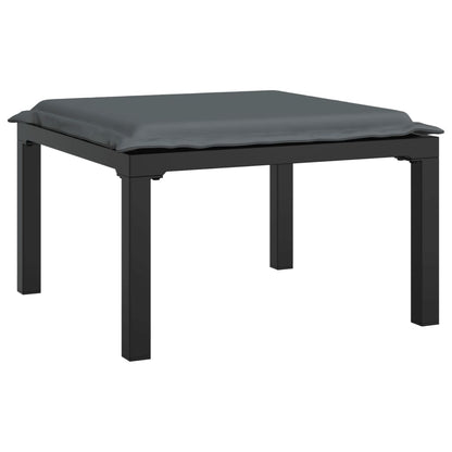 6-Delige Loungeset Poly Rattan Zwart En Grijs 2x hoek + 2x midden + 2x voetensteun