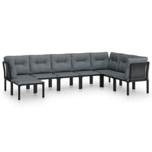 -Delige Loungeset Poly Rattan Zwart En Grijs 8