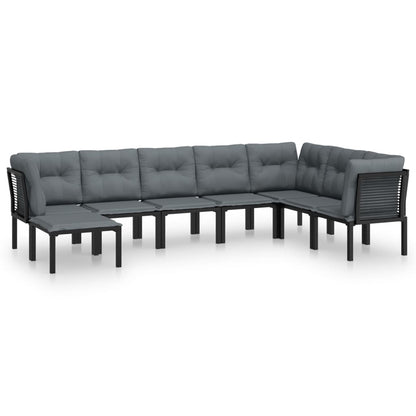 -Delige Loungeset Poly Rattan Zwart En Grijs 8