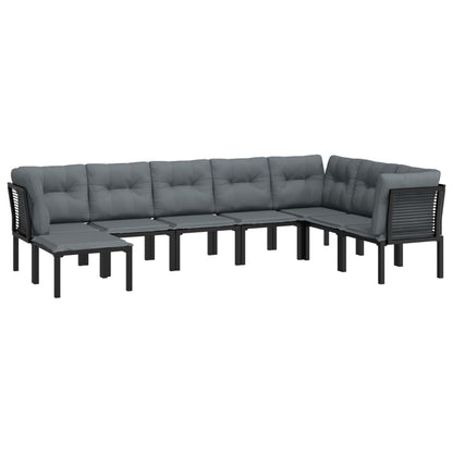 -Delige Loungeset Poly Rattan Zwart En Grijs 8