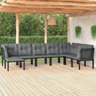 -Delige Loungeset Poly Rattan Zwart En Grijs 8