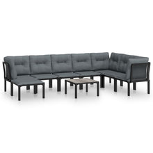 -Delige Loungeset Poly Rattan Zwart En Grijs 9