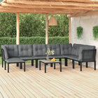 -Delige Loungeset Poly Rattan Zwart En Grijs 9