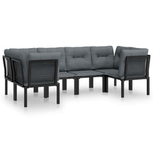 -Delige Loungeset Poly Rattan Zwart En Grijs 6
