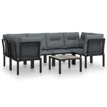 -Delige Loungeset Poly Rattan Zwart En Grijs 7
