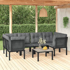 -Delige Loungeset Poly Rattan Zwart En Grijs 7